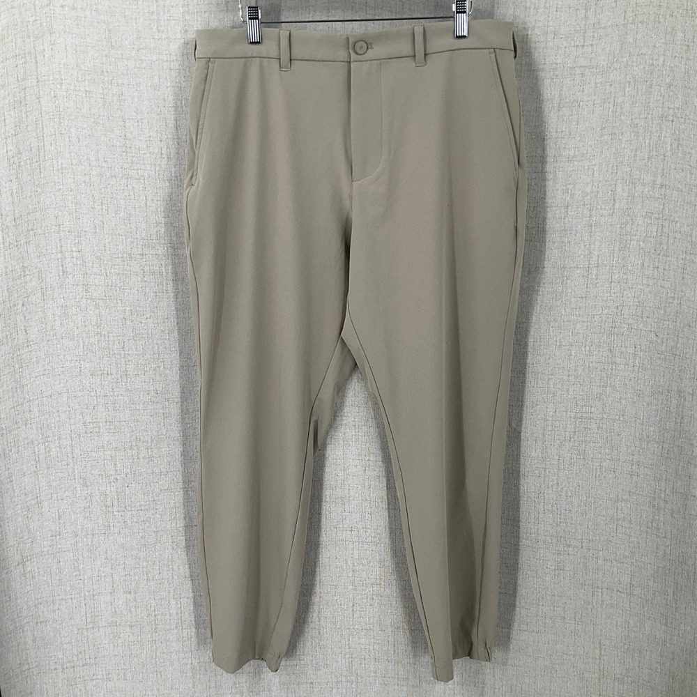 Mizzen+Main Helmsman Slim Jogger Mens 38W Khaki Performance Stretch Chino Pant